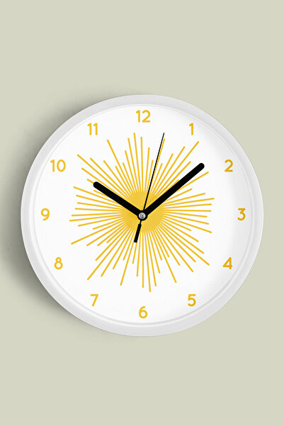 JHAAR ساعة حائط بتصميم عصري - 35 سم - هيكل أبيض مع زجاج أمامي - آلية صامتة