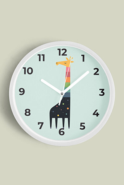 JHAAR Ceas de perete pentru camera copiilor cu design girafă - 35 cm - Carcas...