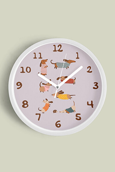 JHAAR Ceas de perete modern cu câini drăguți - Ceas de perete pentru camera c...