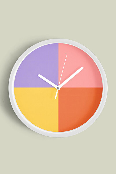 JHAAR ساعة حائط بتصميم عصري - 30 سم - هيكل أبيض مع واجهة زجاجية - آلية صامتة