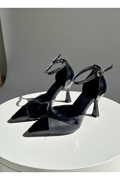 Felisya Butik Heeled Flat and Crocodile Patterned Evening Dress Shoes 8.5cm -Feli̇syabuti̇k