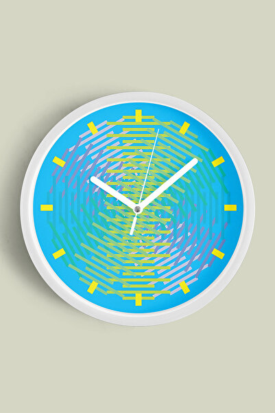 JHAAR Ceas de perete modern cu design abstract - 25 cm - Carcasă albă cu stic...