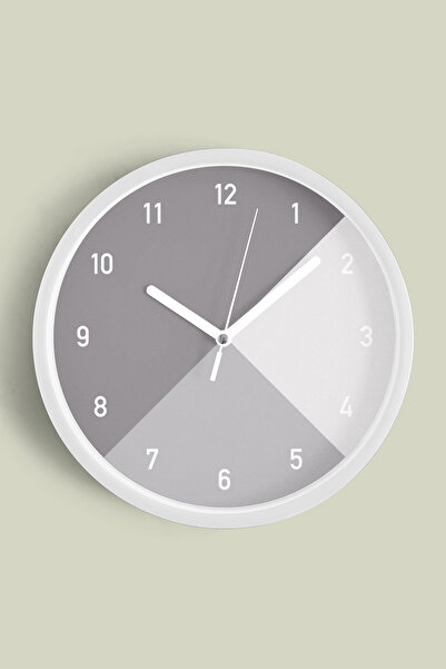 JHAAR Soyut - Geometrik Temalı Modern Duvar Saati - 30cm - Önü Camlı Beyaz Ka...