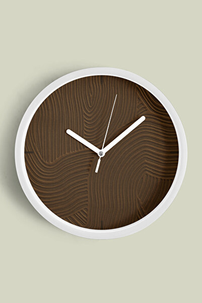 JHAAR Ceas de perete modern cu aspect de ipsos abstract - 25 cm - Carcasă alb...