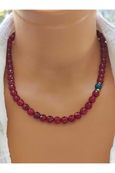 elinasaccessories El Yapımı Faset Kesim Zarif Bordo Akik Ve Damarlı Akik Koly...