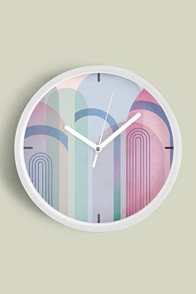 JHAAR Ceas de perete modern cu design abstract - 30 cm - Carcasă albă cu stic...