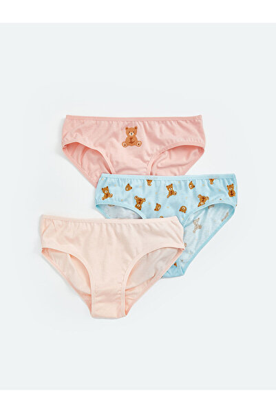 LC Waikiki Bear Teddy Printed 3-Piece Girl's Panties Set