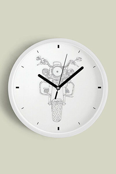 JHAAR Hd Motor Design Wall Clock - 42cm - White Case with Glass Front - Silen...