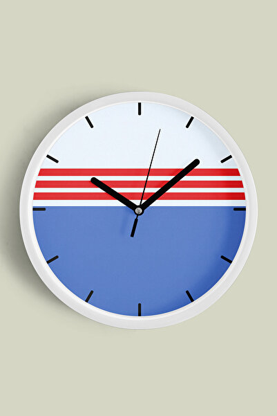 JHAAR Ceas de perete cu design modern - 25 cm - Carcasă albă cu sticlă fronta...