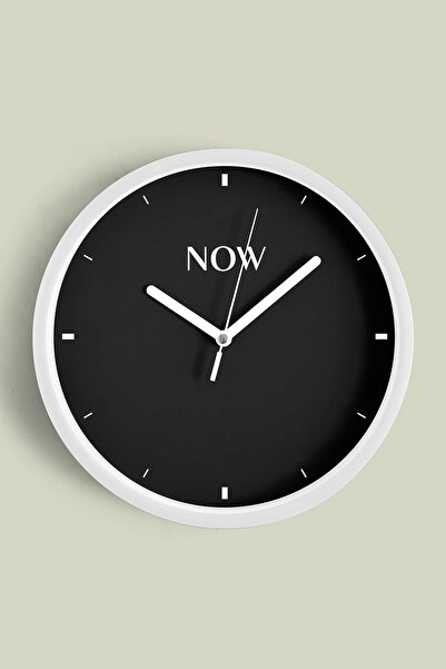 JHAAR Design modern cu litere - Ceas de perete „Now - Now” - 30 cm - Carcasă ...