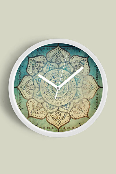 JHAAR Ceas de perete modern cu tematică Mandala abstractă - 25 cm - Carcasă a...