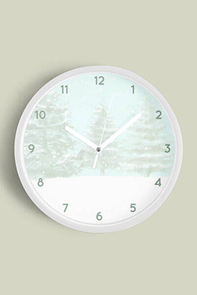 JHAAR Ceas de perete modern cu tematică peisaj natural abstract - 25 cm - Car...