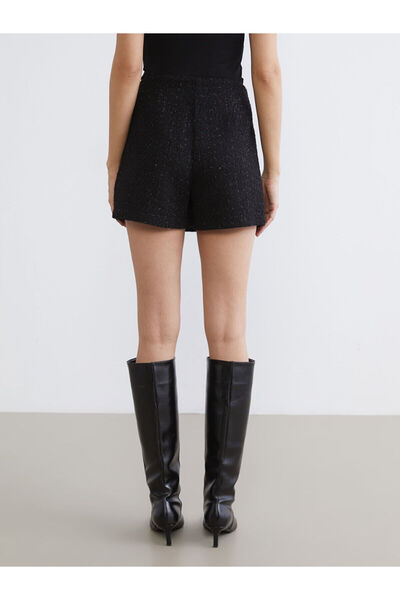 LC Waikiki Vizyon New Season Zippered Waist Textured Tweed Shorts Skirt