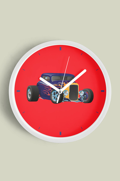 JHAAR Ceas de perete modern în stil clasic - 25 cm - Carcasă albă cu sticlă f...