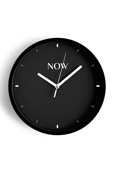 JHAAR Design modern cu litere - Ceas de perete „Now - Now” - 35 cm - Carcasă ...