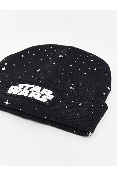 LC Waikiki Lcw doplňky Černá chlapecká čepice s potiskem Star Wars