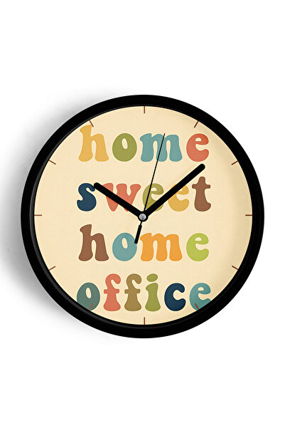 JHAAR تصميم حديث مكتوب عليه - ساعة حائط للمكتب بعبارة 'هوم سويت هوم' - 42 سم ...