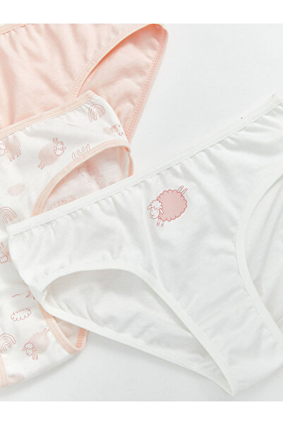 LC Waikiki Lcw Dětské dívčí kalhotky s potiskem 3dílné