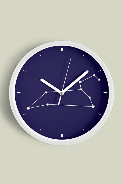 JHAAR ساعة حائط حديثة منقوشة من ستار كومبوزيت - 30 سم - هيكل أبيض مع زجاج أما...