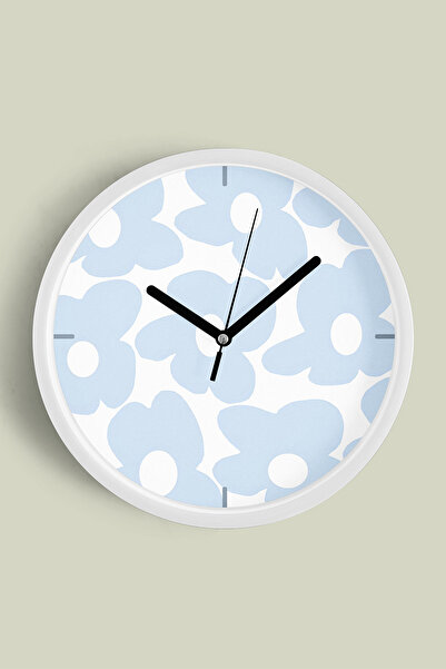 JHAAR Ceas de perete modern cu tematică florală colorată abstractă - 42 cm - ...