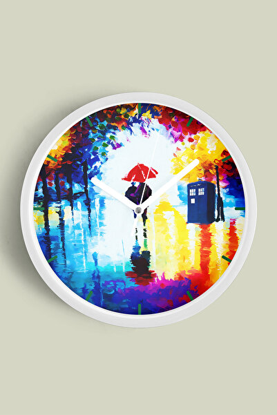 JHAAR Ceas de perete cu design modern Love Street, cu aspect de pictură în ul...