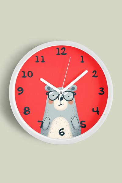 JHAAR Ceas de perete pentru camera copiilor Shaşkın Ayar - 25cm - Carcasă alb...