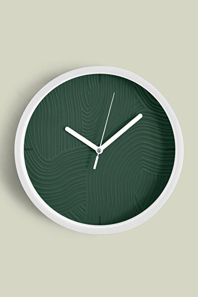 JHAAR Ceas de perete modern cu aspect de ipsos abstract - 35 cm - Carcasă alb...