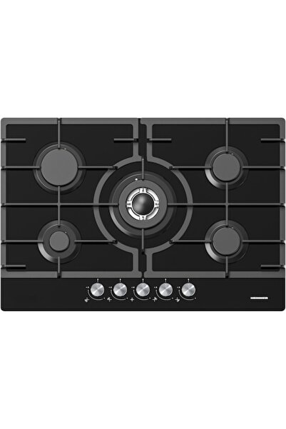 Heinner built-in hob HBH-M705IWFGBK, Gas, 5 burners, Cast iron grate, Wok, Electric ignition, Safety
