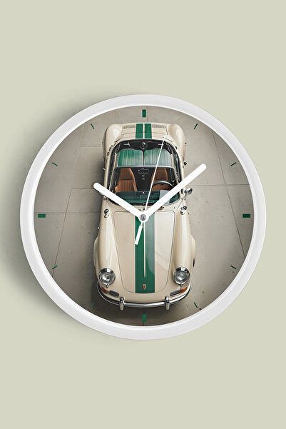 JHAAR Ceas de perete modern retro clasic - 30 cm - Carcasă albă cu sticlă fro...