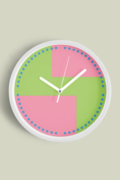 JHAAR Ceas de perete cu design modern - 25 cm - Carcasă albă cu sticlă fronta...