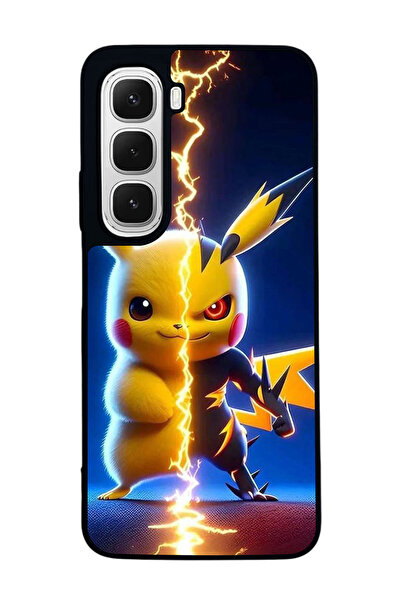 Aksel Kılıf متوافق مع هاتف INFINIX Hot 60 مطبوع ، أسود غير لامع، سيليكون ناعم...