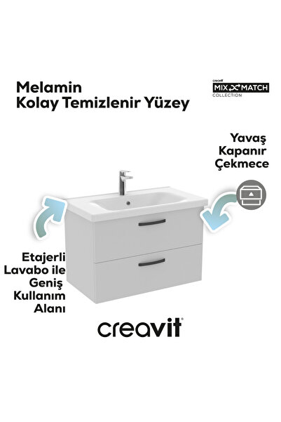 Creavit D10 80cm.2CK.Lav.Dlp.ML.BYZ.ML.BYZ