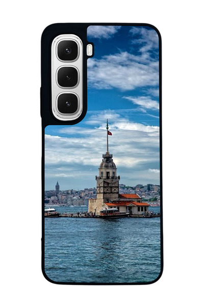 Aksel Kılıf متوافق مع هاتف INFINIX Hot 60i مطبوع ، أسود غير لامع، سيليكون ناع...