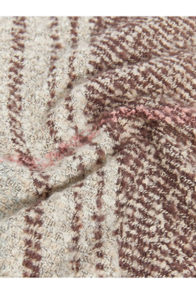 LC Waikiki Fringed Plaid Patterned Women's Scarf