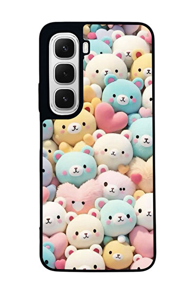 Aksel Kılıf متوافق مع هاتف INFINIX Hot 60i مطبوع ، أسود غير لامع، سيليكون ناع...