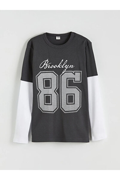 LC Waikiki Μπλουζάκι για αγόρι με στάμπα με λαιμόκοψη