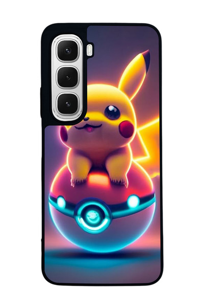 Aksel Kılıf متوافق مع هاتف INFINIX Hot 60i مطبوع ، أسود غير لامع، سيليكون ناع...