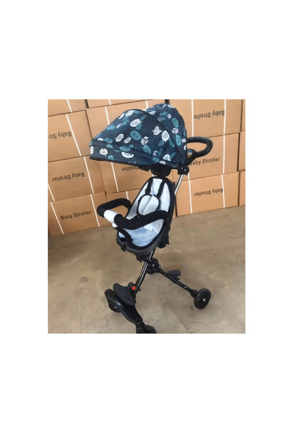 OEM Carucior pliabil, Sport, Albastru, Cu copertina pentru protectie UV detasabila, Pentru copii intre 6