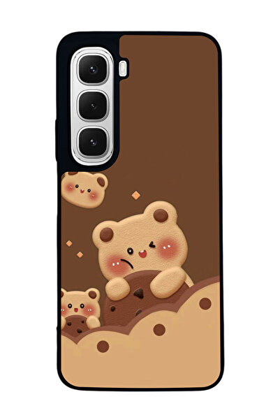 Aksel Kılıf متوافق مع هاتف INFINIX Hot 60i مطبوع ، أسود غير لامع، سيليكون ناع...