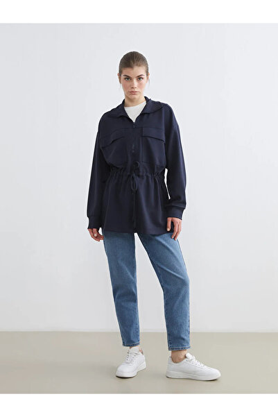 LC Waikiki Stand Collar Oversize Women's Zippered Sweatshirt