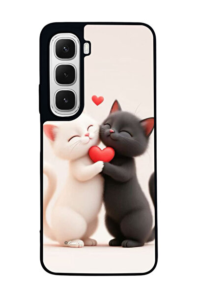 Aksel Kılıf متوافق مع هاتف INFINIX Hot 60 مطبوع ، أسود غير لامع، سيليكون ناعم...