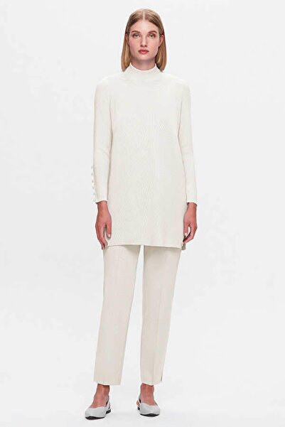 MISS DALIDA Dar Paça Triko Pantolon T25K-7000 Ekru