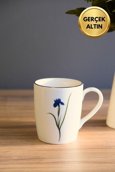 tabakevi Tabak Evi Porselen Natura İris Kulplu Mug Kupa 9cm 220ml Tekli
