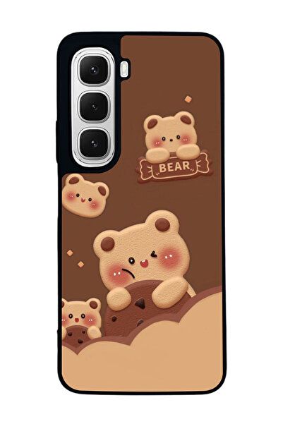 Aksel Kılıf متوافق مع هاتف INFINIX Hot 60i مطبوع ، أسود غير لامع، سيليكون ناع...