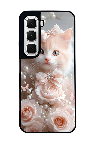 Aksel Kılıf Infinix Hot 60I Compatible Printed , Matte Black, Soft Silicone, Protective, Shock Absorbing Cover, Case