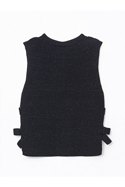 LC Waikiki Black Crew Neck Girls' Sweatshirt and Pants 2-Piece