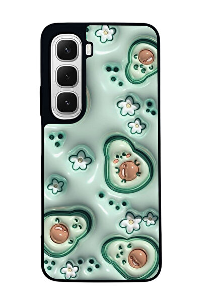 Aksel Kılıf متوافق مع هاتف INFINIX Hot 60 مطبوع ، أسود غير لامع، سيليكون ناعم...