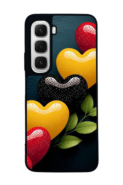 Aksel Kılıf متوافق مع هاتف INFINIX Hot 60i مطبوع ، أسود غير لامع، سيليكون ناع...