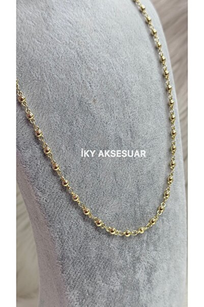 iky aksesuar قلادة سلسلة من الخرز الفولاذي 60 سم