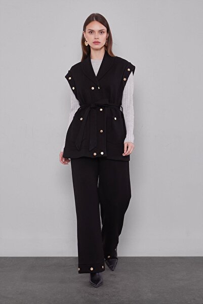 Levidor Black Snap Fastener Accessory Detailed Double Set